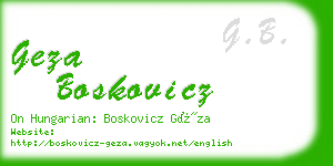 geza boskovicz business card